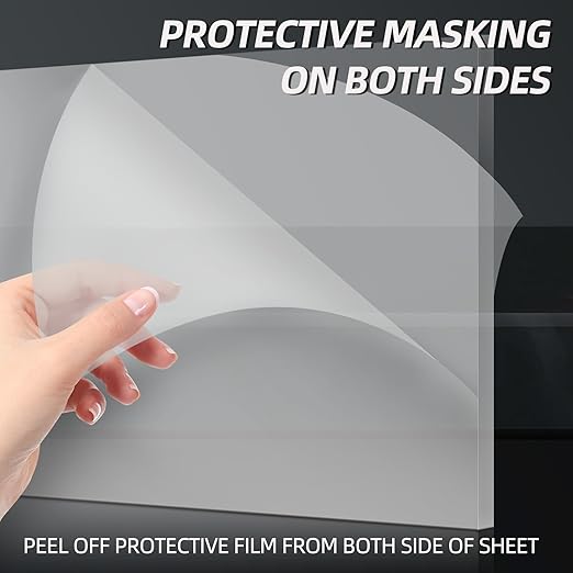 CALPALMY (2-Pack) 24 x 36 Clear Acrylic Sheet Plexiglass 1/4” Thick; Use for Craft Projects, Signs, Display Cases, Sneeze Guard and More; Cut with Cricut, Engraver, Power Saw or Hand Tools