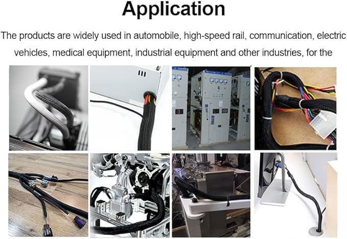 QCSIW 50ft – 1" Split Wire Loom Tubing Cable Sleeve – Braided Cord Protector for Power Cords, Audio Video Cables, USB, Automotive Wiring – Pet Chew Resistant, Flexible Wire Organizer – Black