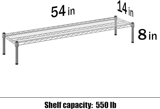 Regal Altair 14" Deep x 54" Wide x 8" Height 1-Tier Wire Shelving Kit | NSF Commercial Storage Rack Unit