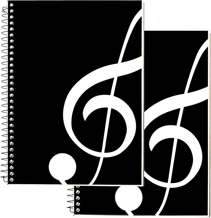 Music Notebook 2 Pack, 100 Sheets/200 Pages Blank Sheet Music Notebook, Staff Manuscript Paper Notebook, Music Writing Composition Notebook, Songwriting Notebook Music Accessories Gift, 26x20cm/10"x8"