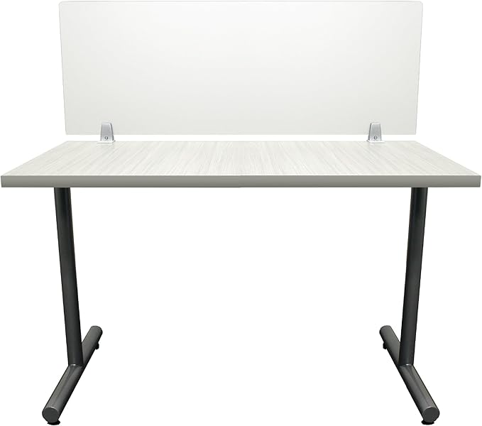 OBEX Clear Acrylic Desk Mounted Privacy Panel, 24" x 42", Clear