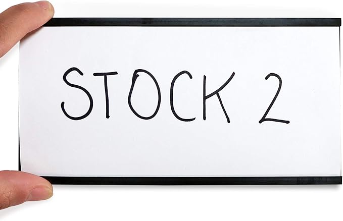 SmartSign (10-Pack) Magnetic C Channel Card Label Holders - 3" x 6" Metal Racks and Shelf Label Holders with Paper Inserts