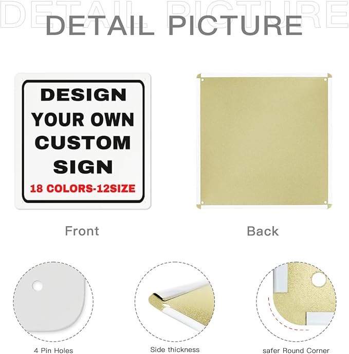 Custom Outdoor Metal Personalized Signs With Your Photo, Text, Logo - Decorative House Wall Sign for Business, Workplace, Office, Home