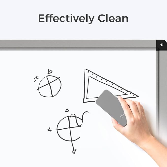 loukin 4 Pack Magnetic Dry Erase Eraser, Whiteboard Eraser, Glass Board Remover, 3.4 fl oz Whiteboard Cleaner * 2 Included, for Classroom, Home and Office Use (Grey)