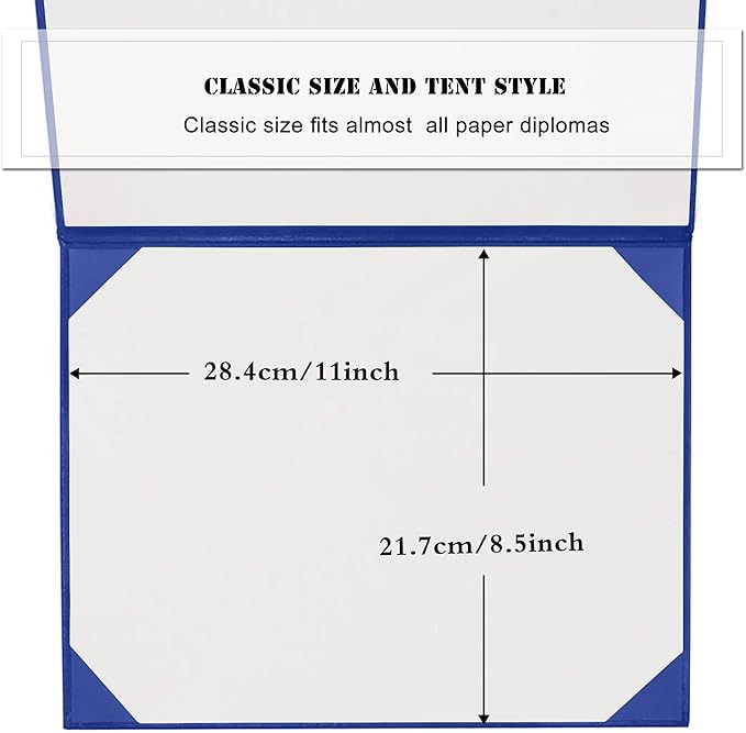 Diploma Cover 8.5” x11” Diploma Holder of Graduation Leatherette Padded Certificate（Tent Style)