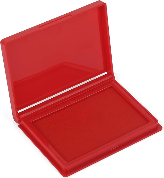 Red Stamp Pad, 4 x 2.5 Inch Premium Quality Ink Pad for Stamps, All-Purpose Felt Pad for Office and Crafting, Works with Rubber and Clear Stamps