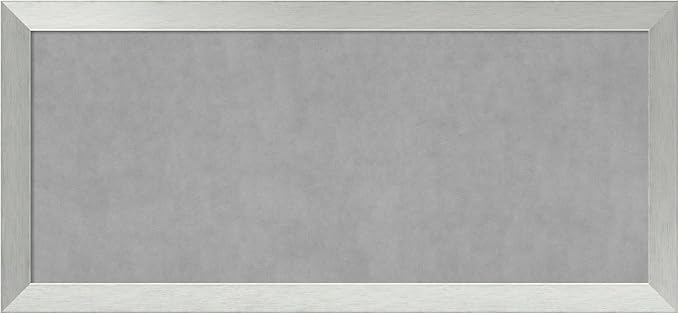 Amanti Art Silver Framed Magnetic Board 24x52 Oversize Vision Board for use with Magnets, 100% Metal Sheet to Display Items as Office Decor or for Home Organization in mudroom, Kitchen or Kids Room
