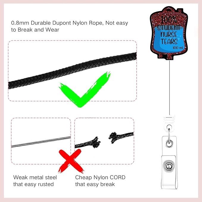 2pc Tears Nurse Badge Reel, Funny Cute Work Badge Holder with Retractable Clip, Pediatric Badge Buddy,RN LPN CNA MA Medical Worker Teacher Doctor Nursing Student ID Name Badge Clip Accessories