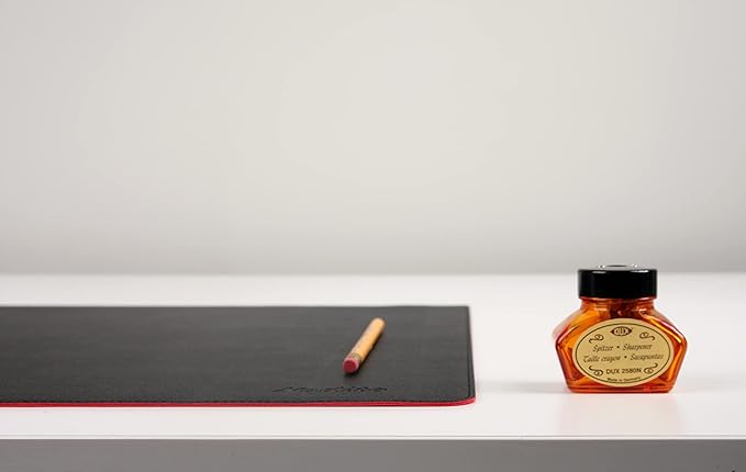 NODITO Dual-Sided Leather Desk Pad,Blotter for Laptop Computer,Mouse Pad,Writing,Drawing,Arts and Craft Mat (17"x35", Black/Red)