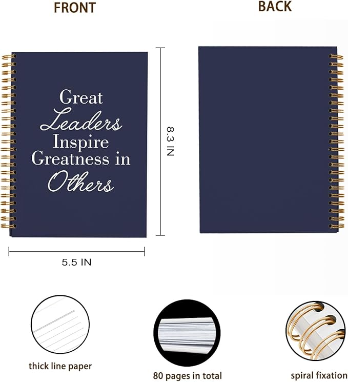 OXW Navy Blue Notebooks for Work, Employee Appreciation Gifts, Leadership Gifts Notebook Journal for Writing Meeting Office, Thank You Gifts for Women Men Leader Mentor Boss Manager, 5.5"x8.3"