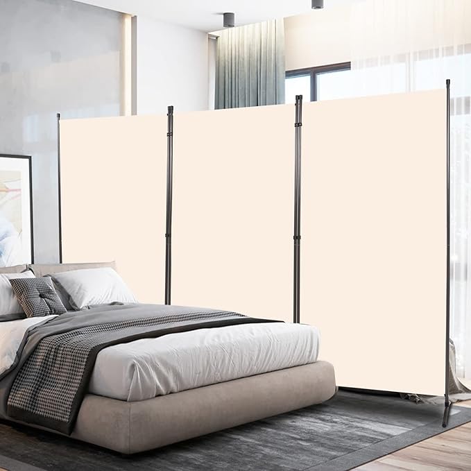 Room Divider 6FT Folding Privacy Screens, 3 Panel Partition Room Dividers w/Freestanding Design, Portable Wall Divider for Room Separtation, Fabric Screen Panel for Home Office Bedroom Dorm