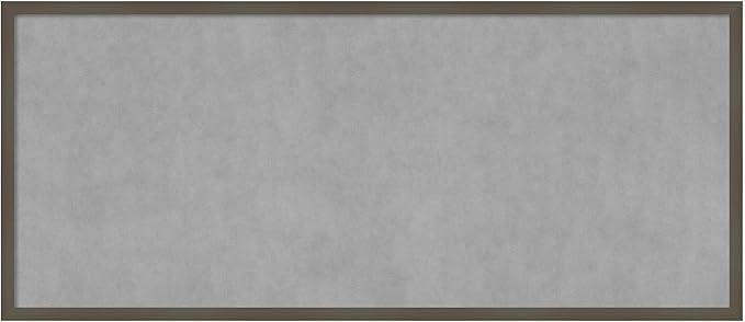 Amanti Art Grey Framed Magnetic Board 21x49 Oversize Vision Board for use with Magnets, 100% Metal Sheet to Display Items as Office Decor or for Home Organization in mudroom, Kitchen or Kids Room