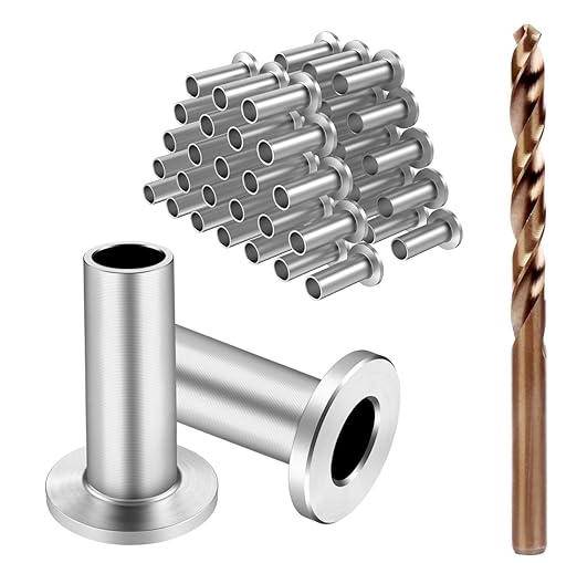 BLIKA 50 Pack Stainless Steel Protector Sleeves for 1/8" 5/32" or 3/16" Deck Cable Railing, for Wood/Composite Posts, T316 Marine Grade, Cable Railing Protector Sleeves