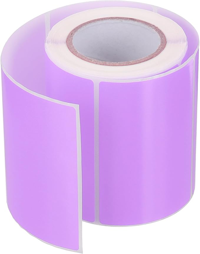 PATIKIL 2 x 3 Inch Rectangle Inventory Color Coding Labels 1 Roll, Square Self-Adhesive Inventory Label Stickers for Office Home Organization Name Tags, 250 Per Roll, Purple