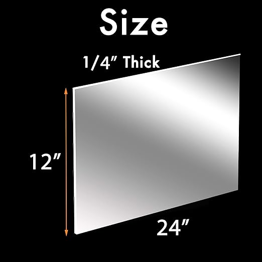 CALPALMY (Pack of 2) 12 x 24 Inch Clear Acrylic Sheets 1/4" Thick Plexiglass; Use for Craft Projects, Signs, Display Cases, Sneeze Guard and More; Cut with Cricut, Engraver, Power Saw or Hand Tools