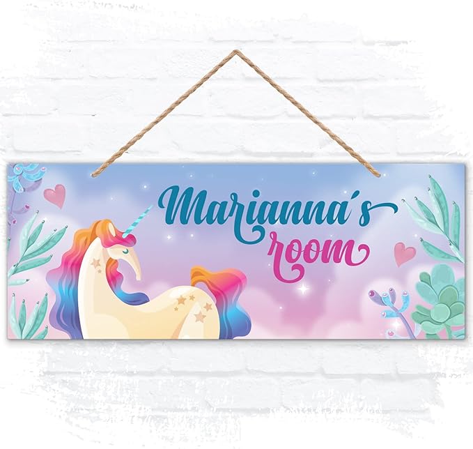 Custom Girl/Boy Name Sign, Personalized Children Room Decor Sign For Kids Bedroom, Castle Tent And Wall For Christmas Sign, 5x13 Inches, ACM, Made in USA