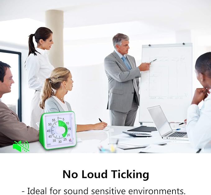 AIMILAR 60 Minute Visual Timer - Silent Timer Time Management Tool for Classroom or Meeting Countdown Clock for Kids and Adults Green