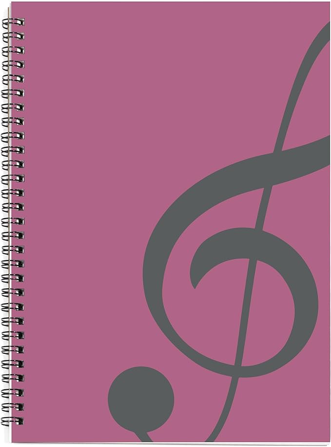 MAXCURY Blank Sheet Music Composition Manuscript Staff Paper Art Music Notebook Black 100 Pages 26x19cm (Pink/Grey Green)