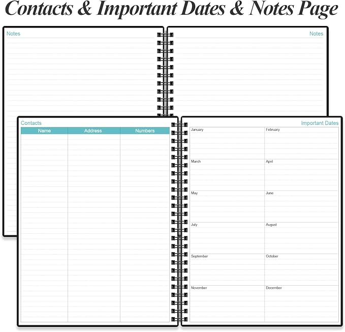 2026-2027 Planner - 18 Months Weekly & Monthly Planner from January 2026 - June 2027, Spiral Planners 2026-2027 with Elastic Closure, Inner Pocket, Medium 8.5" x 11", Black