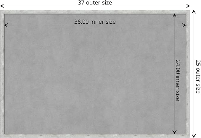 Amanti Art Silver Framed Magnetic Board 25x37 Large Vision Board for use with Magnets, 100% Metal Sheet to Display Items as Office Decor or for Home Organization in mudroom, Kitchen or Kids Room