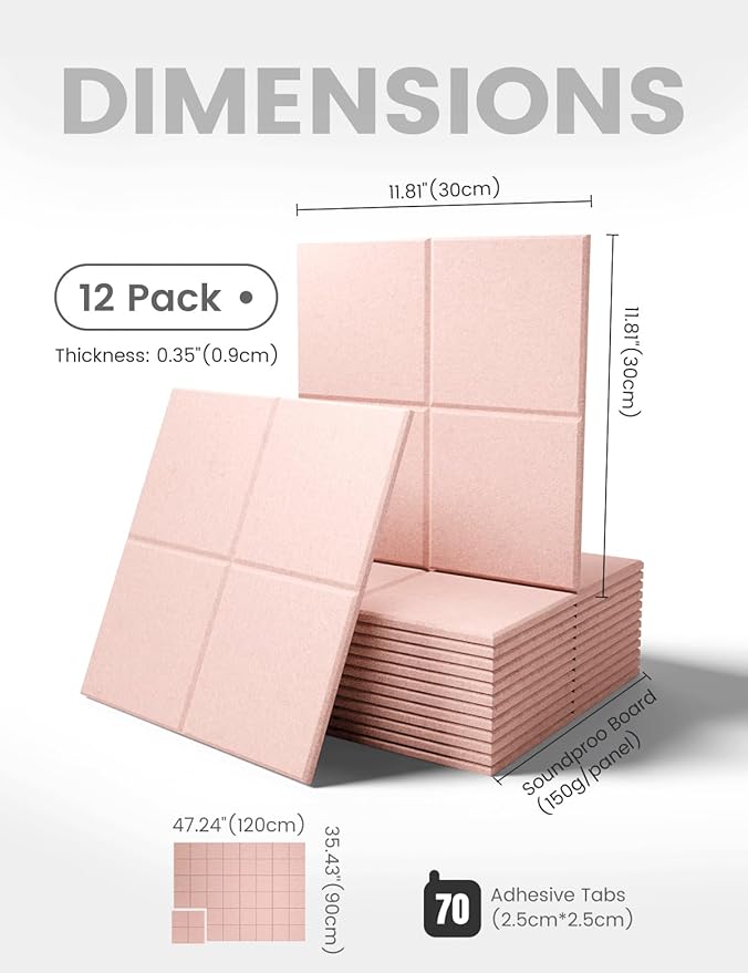 Fluxynara Large Felt Bulletin Board 48" x 36" Cork Board Alternative-12 Pack with 70 Safe Removable Adhesive Tabs, Cork Boards for Walls Cork Board for Home Office Classroom Pin Board-Coral