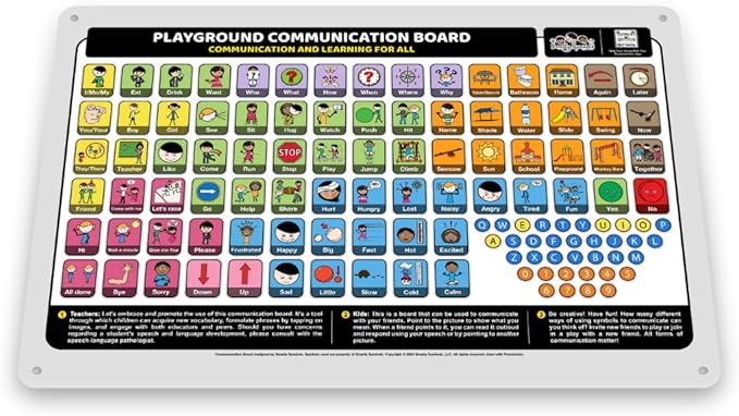 Outdoor Rated Plastic School Playground Communication Board - Weather-Proof Inclusive Communication Aid for Autism & Inclusive Play