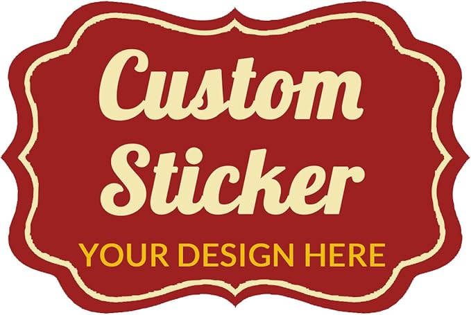 100-500 Pcs Custom Stickers Personalized Labels with Any Design Image Logo Text for Business Logo Thank You Labels,1/2/3/4 inch Customized Stickers(Fancy Frame)