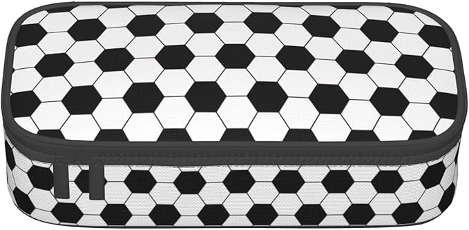 Soccer Texture Pencil Case Big Capacity Storage Pencil Pouch Stationery Bags With Zipper Portable Pen Holder Box Organizer For Boys Girls Teens Student College School Office Supplies