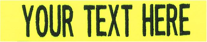Custom Uniform Name Tapes Solid Colors. Neon Yellow Fabric, 3.5 Inch Sew on