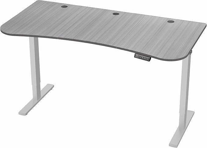 VIVO Electric 63 x 32 in Standing Desk, Memory Height Adjustment, 1B Series, Holds 220 lbs, Dark Gray Top Gray Frame, DESK-KIT-1G1G