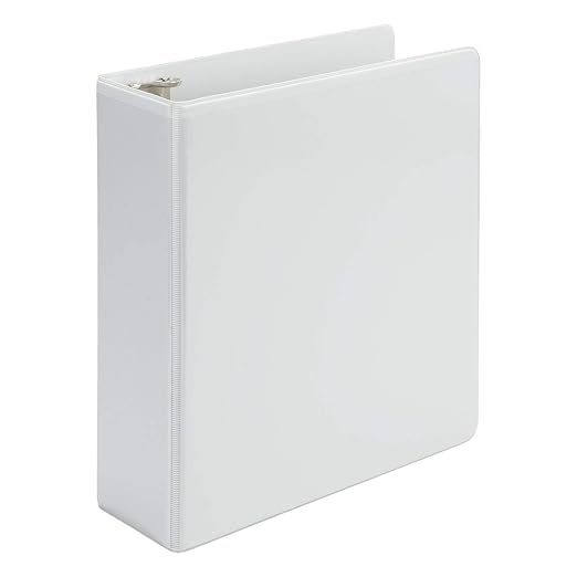 Samsill Economy 2 Inch Mini 3 Ring Binder, Made in The USA, Round Ring Binder, Non-Stick Customizable Cover, White
