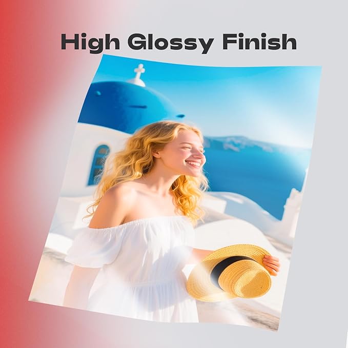 HARTWII Glossy Photo Paper 8.5x11 Inches, 110 Sheets Thin Inkjet Paper,135gsm 37lb Photo Paper for Inkjet Printer with Dye Ink for Brochures Flyers Custom Chip Bag Party Favors
