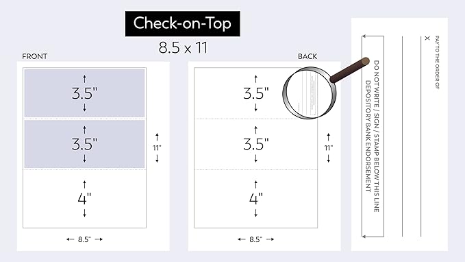 Compuchecks Check on Top Blank Check Paper - 100 Pack, Quick-Books & Laser Printer Compatible - Security Business Checks with Voucher - 8.5" x 11" Green Marble