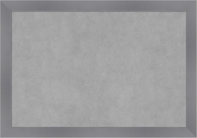 Amanti Art Grey Framed Magnetic Board 18x26 Medium Vision Board for use with Magnets, 100% Metal Sheet to Display Items as Office Decor or for Home Organization in mudroom, Kitchen or Kids Room