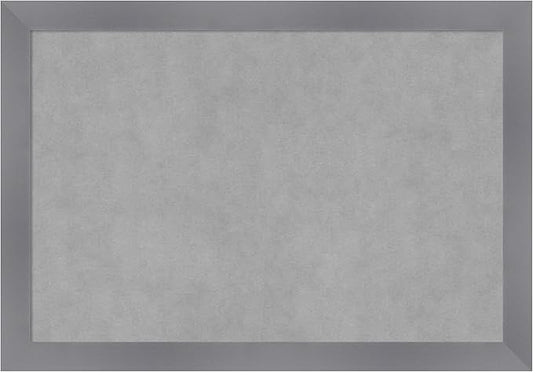 Amanti Art Grey Framed Magnetic Board 18x26 Medium Vision Board for use with Magnets, 100% Metal Sheet to Display Items as Office Decor or for Home Organization in mudroom, Kitchen or Kids Room