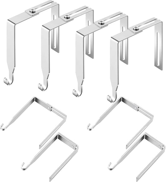 Amylove 4 Pcs Adjustable Cubicle Hanger Universal Partition Metal Cubicle Hooks Door Hanger, Adjusted to Fit Panels with 1 3/8 Inch to 3 1/2 Inch Thickness for Office Whiteboard (Silver)