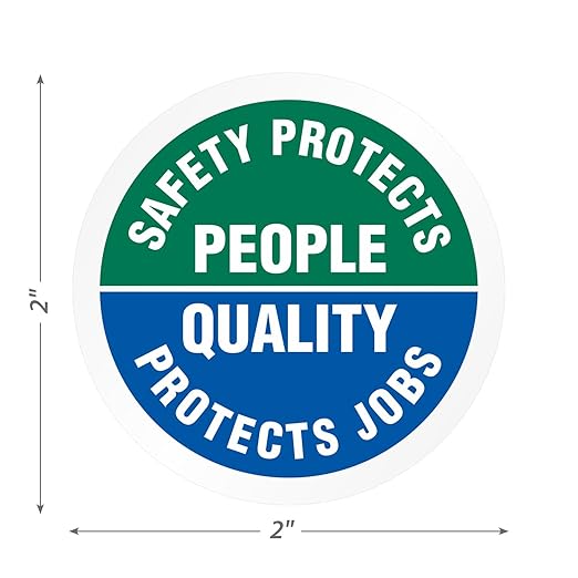 SmartSign Safety Protects People - Quality Protects Jobs Pack of 5 Hard Hat Labels | Retro-Reflective, 2" Circle