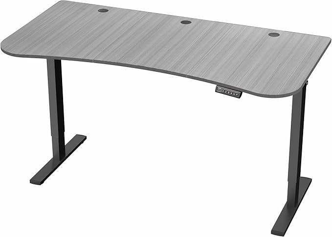 VIVO Electric 63 x 32 in Standing Desk, Memory Height Adjustment, 1B Series, Holds 220 lbs, Dark Gray Top Black Frame, DESK-KIT-1B1G