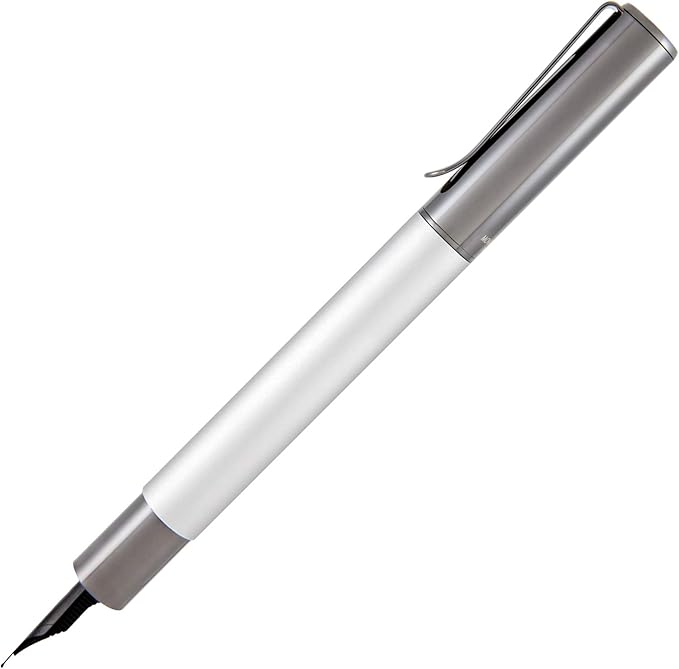 Monteverde USA Ritma Fountain Pen in Silver – Broad Nib, Bold JoWo Stainless Steel, Refillable Ink Cartridge/Converter – Ideal for Executives & Artists