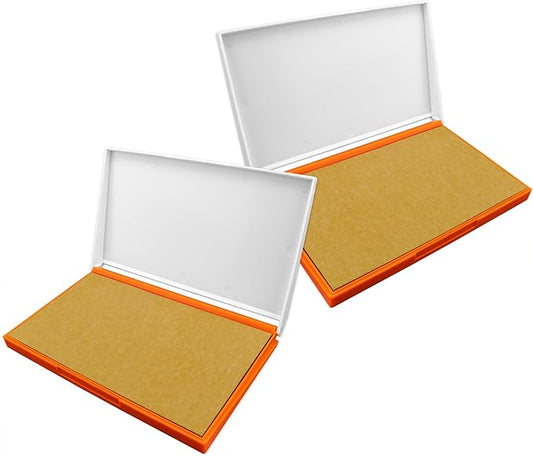 2 Pack Plastic Case Stamp Pad Large Size, Dry - Size: 4" x 7" - Choose from 15 Ink Colors