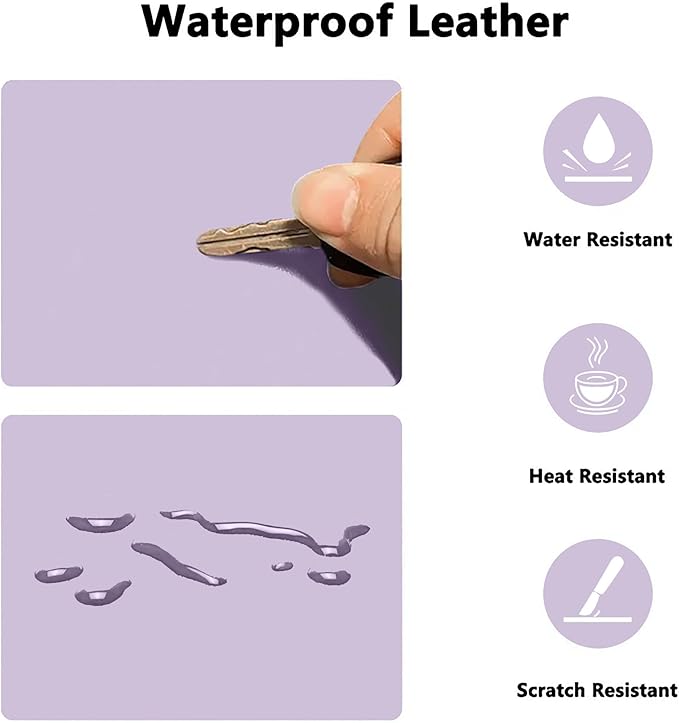 PU Leather Desk Pad Protector Gaming Mouse Pad Non Slip Desk Mat for Keyboard and Mouse Waterproof Desk Writing Pad for Office and Home Desk Accessories(Purple, 35.4 * 17.7)