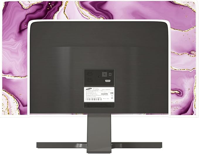 Baocicco Violet Gold Marble Waterproof Weatherproof and Dust-Proof TV Screen Cover 50, 51, 52 Inch for Home Office Creative TV Covers for TVs Screen Anti-Static Dustproof Protective