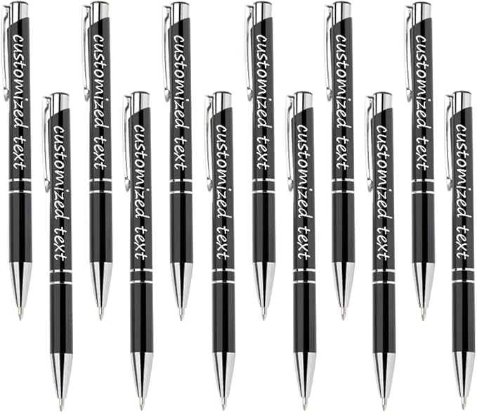 Yucold Customized ballpoint pens in bulk, personalized ballpoint pens with free engraving, for use in companies, enterprises, graduation anniversaries (Black,130)