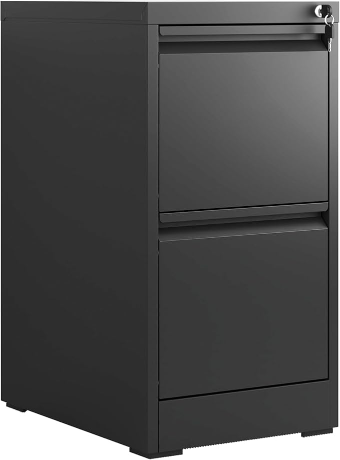 OPTYMIRA Metal File Cabinet with 2 Drawer Heavy Duty Home Office Steel Vertical Filing Lockable Cabinets for Legal/Letter Size,Assembly Required