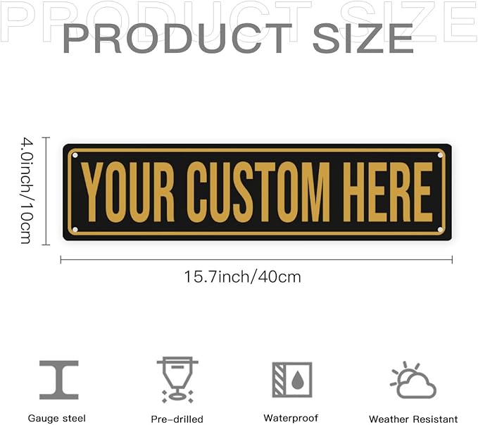 Tmqytuox Custom Street Signs - Custom Metal Sign - Personalized Road Sign - 4"x16" - Minimalist Style - For Home, Office, Business & More