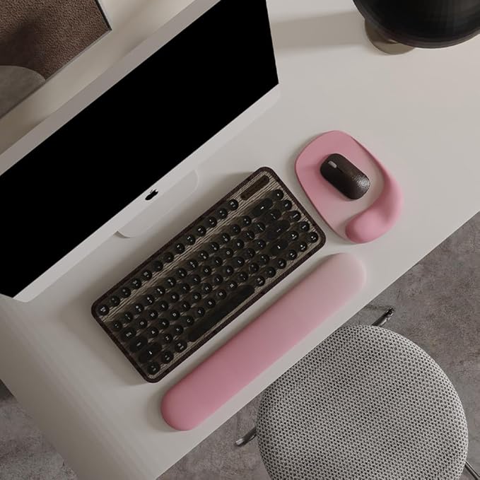 ErgoEase Ergonomic Mouse Pad with Gel Wrist Support - Premium Lycra Fabric, Non-Slip, Ideal for Laptop & Desktop, Office & Gaming，Desk Accessories (06Blush Horizon)