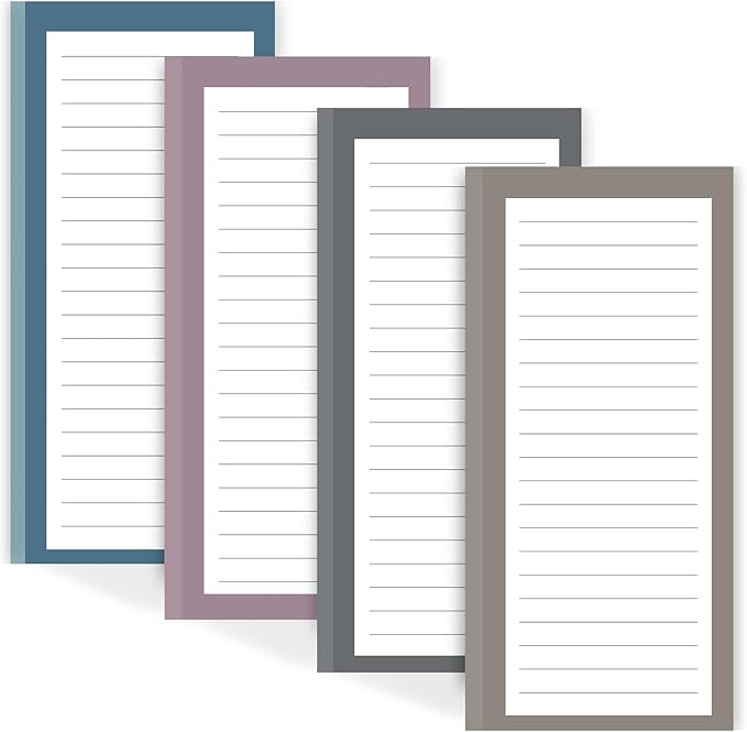 Utron 4 Pack Magnetic Notepads for Refrigerator, 50 Pages/Book Grocery List Magnet Pad for Fridge, Design Magnetic Grocery List Pad for Fridge, Grocery List Notepad, To-Do Memos, List
