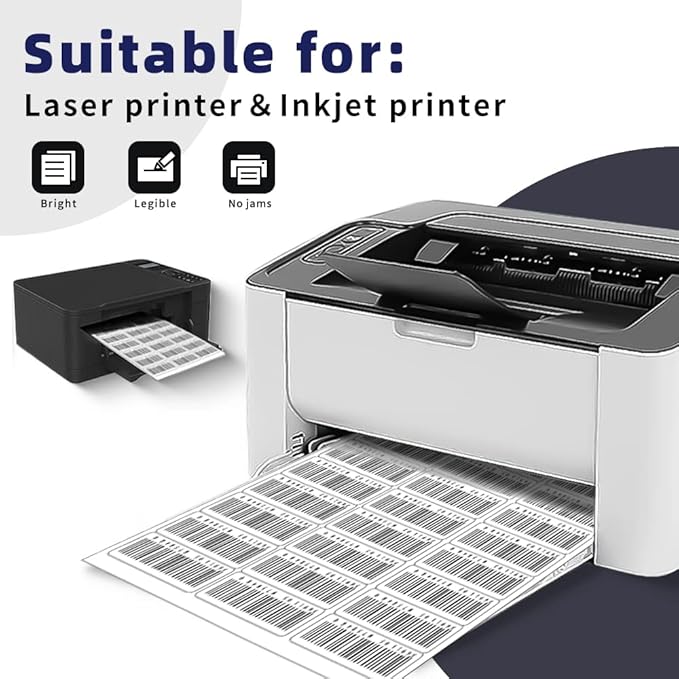 POLYSELLS 1" x2-5/8 Self Adhesive Address Labels, 30UP Blank Shipping Labels, FUSKU, FBA Mailing Labels for Inkjet and Laser Printer, 3000 Sticker Labels (100 Sheets), 30 Labels per Sheet
