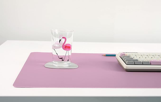 NODITO Dual-Sided Leather Desk Pad,Blotter for Laptop Computer,Mouse Pad,Writing,Drawing,Arts and Craft Mat (17"x35", Lilac)