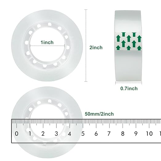 JACMD 12 Rolls Clear Tape, Transparent Tape Refills, Gift Wrap Tape 3/4 * 1000 inch for Gift Wrapping for Office, Home, School